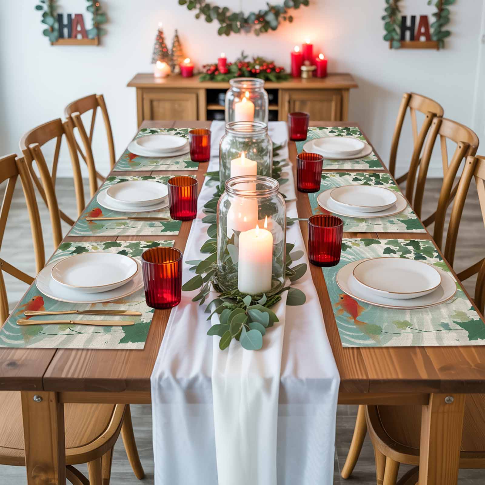 清新金鱼图案餐垫 —— 鲜活氛围感餐桌装饰